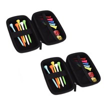2202i 미니 스마트 파우치 2p + 골프티 42mm x 10p + 82mm x 10p + 볼마커 4p 세트, 블랙