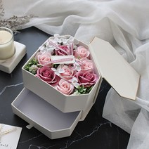모리앤 다이아몬드 2단 비누플라워 박스, 러블리핑크