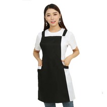 코리미 옆라인 배색 앞치마, 검정 + 흰색, 1개