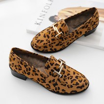 여성용 이쟈 털 플랫슈즈