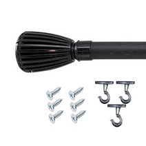 아이디 35mm 커튼봉 + 브라켓 3p + 나사못 6p, 블랙