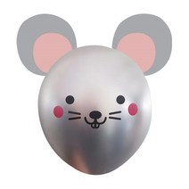 와우파티코리아 귀요미 생쥐 풍선, 크롬실버, 10개