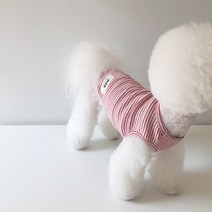 매그독 강아지 루피 스트라이프 민소매 티셔츠, 레드