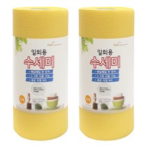 필굿 일회용 수세미 60p, 옐로우, 2개