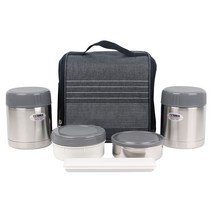 코스모스 올스테인레스 알찬 보온 두개도시락 WJ-815, 혼합색상, 1세트