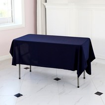 에스엠파티 박음질 마감 행사용 테이블보, 네이비, 6인(230 x 155cm)