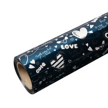 포포팬시 심쿵하트 비닐 롤 포장지 중 37.5cm x 20m, 네이비, 1개