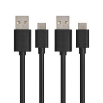 다감컴퍼니 C타입 퀵차지 고속 충전 케이블 1m, 블랙, 2개