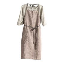 하우밍 프렌치 린넨 롱앞치마, 내추럴핑크, 1개