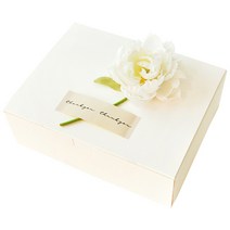 도나앤데코 블룸 직사각 상자 대 3p + 아린 땡큐스티커 3p + 작약 장식꽃 3p 세트, 상자(화이트), 스티커(혼합색상), 장식꽃(크림화이트), 1세트