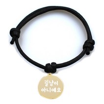 펫츠룩 굿모닝 원형 팬던트 반려동물 목걸이 길냥이아니에요, 목걸이(블랙), 팬던트(골드)