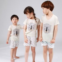 올챙이 아동용 타이거 5부 여름 실내복 상하세트