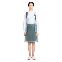 웰프런 우레탄 방수앞치마 검정파이핑 소, 반투명 스카이블루, 1개