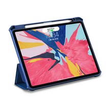 뮤즈캔 애플펜슬 수납 홀더 태블릿 PC 스마트 커버, 블루