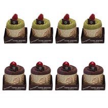 송월타월 미니 무스케익 핸드타월 2종 x 4p, 녹차, 초코, 1세트