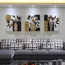 거실 인테리어 액자 3종 + 못 세트, 유혹의 꽃(골드)
