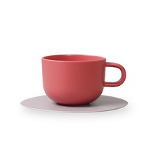 보울보울 볼볼홈파티 커피잔 350ml + 소서, 로제핑크(커피잔), 애쉬그레이(소서), 1세트