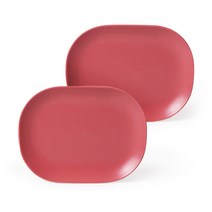 보울보울 레트로라인 오발 플레이트 M, 로제핑크, 2개