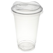 커피촌 투명 PET 아이스컵+스트로우프리 리드, 470ml, 1세트