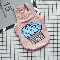 파스텔펫 반려견 아이스크림 크롭 티셔츠, 핑크