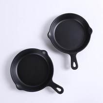 칠린 멜라민웨어 원형 후라이팬 접시세트 블랙, 1세트, 접시 2p