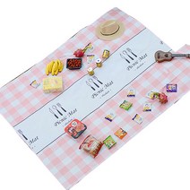 스포츠플로우 간편하게 들고 다니기 좋은 격자 패턴 피크닉매트, 핑크