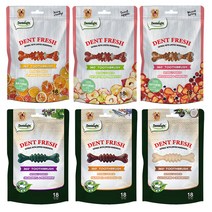 덴탈라이트 강아지 덴탈 프레쉬 360도 칫솔 덴탈껌 150g, 혼합맛(입냄새 + 관절 + 모질 + 소화 + 면역력 + 진정), 6개