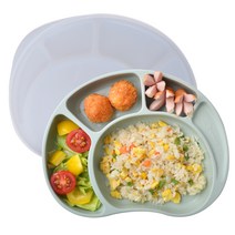 베니앙 유아 실리콘 흡착식판 + 뚜껑, 민트