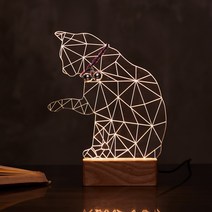 한땀한땀 수작업 LED 댕냥이 무드등 기본형 그루밍고양이
