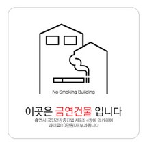 디자인다빈치 금연구역 안내 표지판 화이트 150 x 150 x 5 mm, 금연건물 과태료, 1개