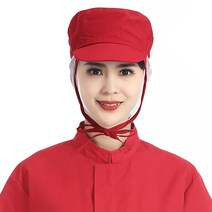 마켓에이 헤어메쉬 캡 고정끈 작업모자, 레드, 3개