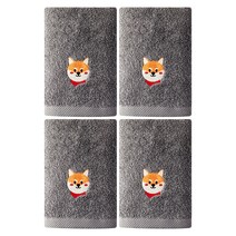 소프트터치 마이독 자수 수건 150g 코마사, 시바견, 4개