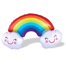 아나그램 슈퍼쉐입 레인보우 윗 클라우드 풍선, 혼합색상, 2개