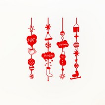 귀여운장식 포인트스티커 X092, 빨강색