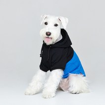 플로트 컬러 블록 강아지 후드, 블루 블랙