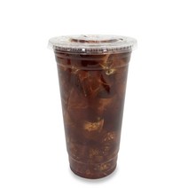 투고팩 투명 PET 아이스컵+평뚜껑, 100개입, 1세트, 600ml