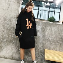 레몬소울 카모 프린팅 박시 후드 원피스