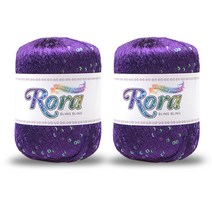 미소털실 로라 스팽글 뜨개실 55g 2p, 6016 다크퍼플, 2개