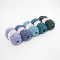 고급 수세미 80g x 5p + 도안 8종 뜨개질DIY패키지 뉴컬러버전, 1세트, 02 페일블루 그라데이션