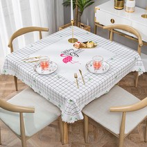 알럽홈 주방 패브릭 정사각 식탁보, Type19, 100 x 100 cm