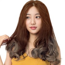 투컬러 웨이브 붙임머리 28 x 40 cm 130g, 라이트 + 애쉬그레이, 1개