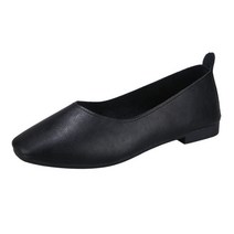 마켓A 블랙아웃솔 스퀘어 플랫슈즈