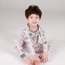 올챙이 아동용 프렌즈 베이지 무형광 실내복 상하의 세트