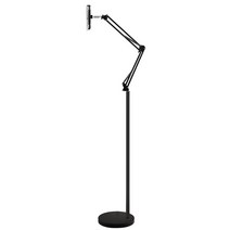 4YOU 탄소강 자바라 태블릿 스마트폰 침대 거치대 원형프레임 175cm, 블랙, 1개