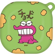 짱구 흰둥이 갤럭시버즈 라이브 / 버즈2 하드 젤리 케이스, 초코비 공룡과 과자