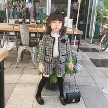 미소파파 여아용 로즈트위드 반바지 투피스