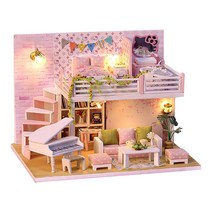 꼬미딜 DIY 미니어처하우스 준중형 21 벚꽃 고양이 + 제작도구, 혼합색상