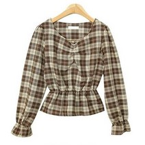 쿠쿠스 밴딩 체크블라우스