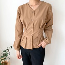 코코다트 핀턱 브이 블라우스