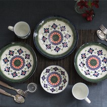 폴라브 2인 양식기 세트 클로버, 1세트, 후르츠 + 파스타볼 2p + 접시 24cm + 굽머그 2p